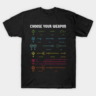 Choose your weapon, roleplayer! T-Shirt